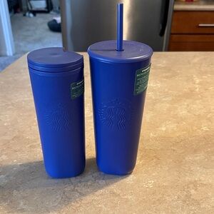 Starbucks Deep Blue/Purple Reusable Tumblers with Lid and Straw